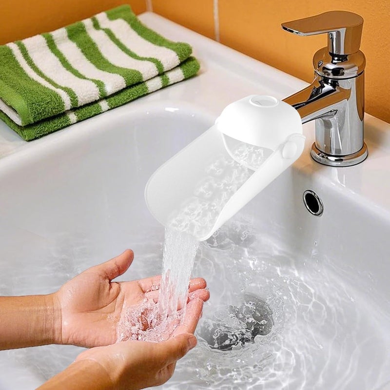 KOMIDK Faucet Extender for Bathroom Sink Faucet Extender for Toddlers Bathroom Sink Kitchen Bathtub (White) - Image 2